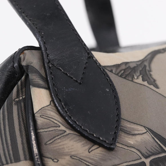 Salvatore Ferragamo Hand Bag Canvas 2way Gray Silver Auth BA16055