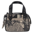 Salvatore Ferragamo Hand Bag Canvas 2way Gray Silver Auth BA16055-2