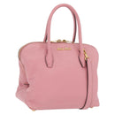 Miu Miu Hand Bag Leather 2way Pink Gold Auth BA16056A-1