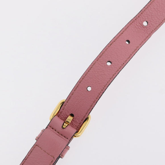 Miu Miu Hand Bag Leather 2way Pink Gold Auth BA16056A
