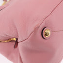 Miu Miu Hand Bag Leather 2way Pink Gold Auth BA16056A-20