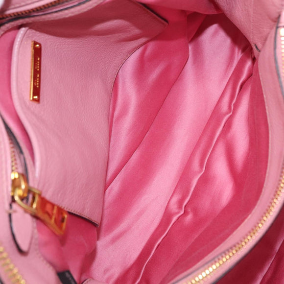 Miu Miu Hand Bag Leather 2way Pink Gold Auth BA16056A