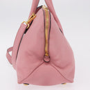 Miu Miu Hand Bag Leather 2way Pink Gold Auth BA16056A-3