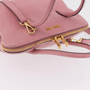 Miu Miu Hand Bag Leather 2way Pink Gold Auth BA16056A-6