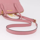 Miu Miu Hand Bag Leather 2way Pink Gold Auth BA16056A-8