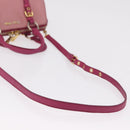 Miu Miu Hand Bag Leather 2way Pink Gold Auth BA16057A-9