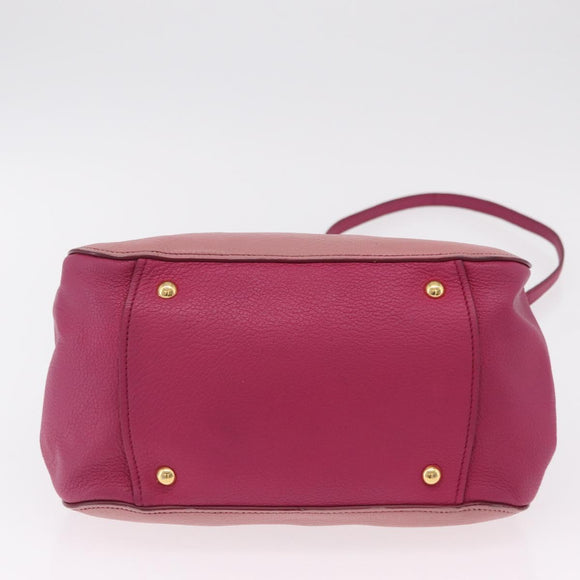 Miu Miu Hand Bag Leather 2way Pink Gold Auth BA16057A
