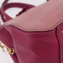 Miu Miu Hand Bag Leather 2way Pink Gold Auth BA16057A-19