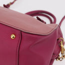Miu Miu Hand Bag Leather 2way Pink Gold Auth BA16057A-20