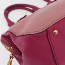 Miu Miu Hand Bag Leather 2way Pink Gold Auth BA16057A-21