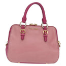Miu Miu Hand Bag Leather 2way Pink Gold Auth BA16057A-13