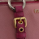 Miu Miu Hand Bag Leather 2way Pink Gold Auth BA16057A-24