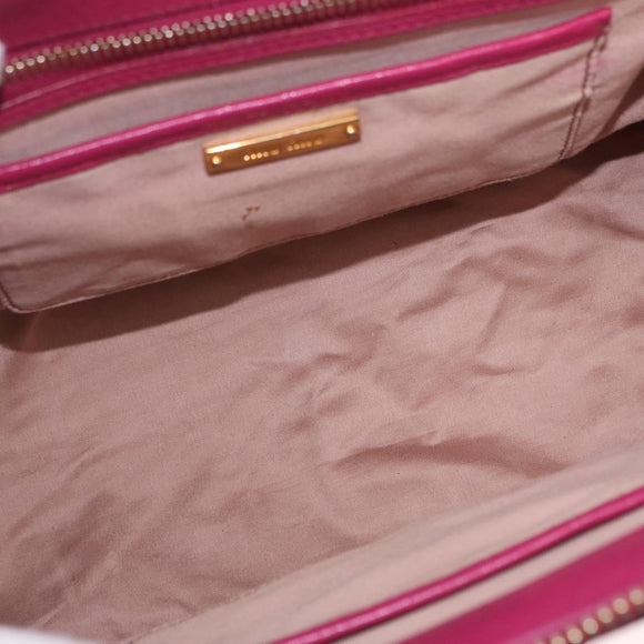 Miu Miu Hand Bag Leather 2way Pink Gold Auth BA16057A