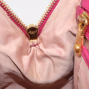 Miu Miu Hand Bag Leather 2way Pink Gold Auth BA16057A-30