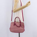 Miu Miu Hand Bag Leather 2way Pink Gold Auth BA16057A-33