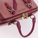 Miu Miu Hand Bag Leather 2way Pink Gold Auth BA16057A-6