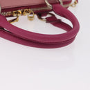 Miu Miu Hand Bag Leather 2way Pink Gold Auth BA16057A-7