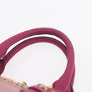 Miu Miu Hand Bag Leather 2way Pink Gold Auth BA16057A-14
