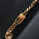 Saint Laurent Chain Shoulder Bag Leather Black Gold Auth BA16060V-22