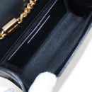Saint Laurent Chain Shoulder Bag Leather Black Gold Auth BA16060V-11