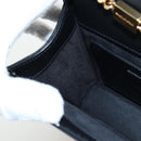 Saint Laurent Chain Shoulder Bag Leather Black Gold Auth BA16060V-25