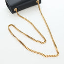 Saint Laurent Chain Shoulder Bag Leather Black Gold Auth BA16060V-7