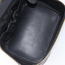 CHANEL Vanity Cosmetic Pouch Caviar Skin Black Gold CC Auth BA16061V-17