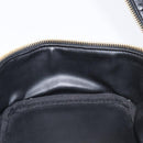 CHANEL Vanity Cosmetic Pouch Caviar Skin Black Gold CC Auth BA16061V-19