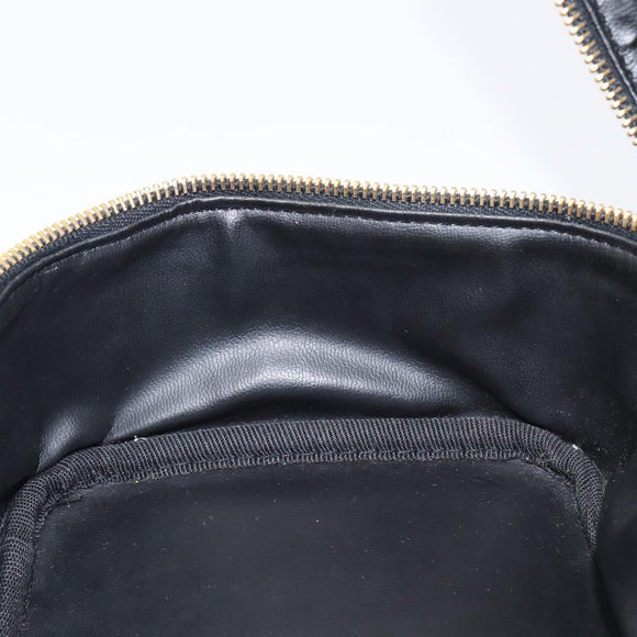 CHANEL Vanity Cosmetic Pouch Caviar Skin Black Gold CC Auth BA16061V