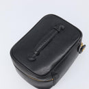 CHANEL Vanity Cosmetic Pouch Caviar Skin Black Gold CC Auth BA16061V-6