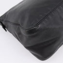 FENDI Mamma Baguette Shoulder Bag Leather Black Silver Auth BA16062V-13