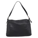 FENDI Mamma Baguette Shoulder Bag Leather Black Silver Auth BA16062V-3