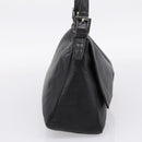 FENDI Mamma Baguette Shoulder Bag Leather Black Silver Auth BA16062V-4