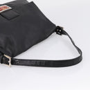 FENDI Mamma Baguette Shoulder Bag Leather Black Silver Auth BA16062V-7