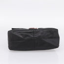 FENDI Mamma Baguette Shoulder Bag Leather Black Silver Auth BA16062V-9