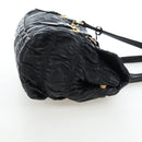 PRADA Gathered Tote Bag Leather Black Gold Auth BA16064SAV-4