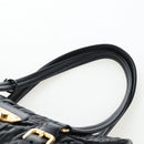 PRADA Gathered Tote Bag Leather Black Gold Auth BA16064SAV-14
