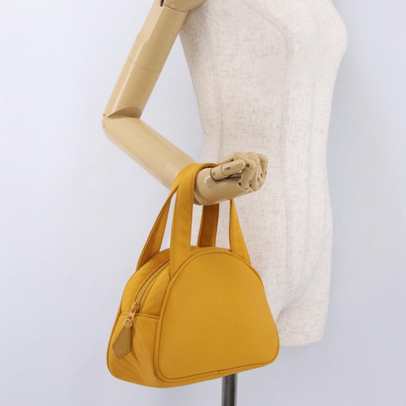 Saint Laurent Hand Bag Nylon Yellow Gold Auth BA16065A