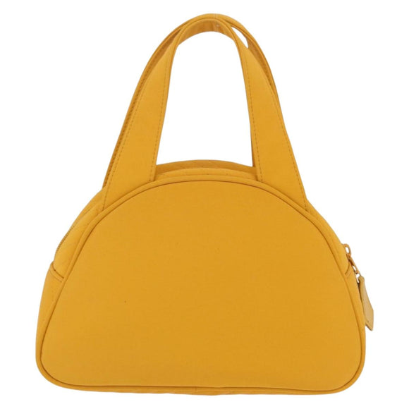Saint Laurent Hand Bag Nylon Yellow Gold Auth BA16065A