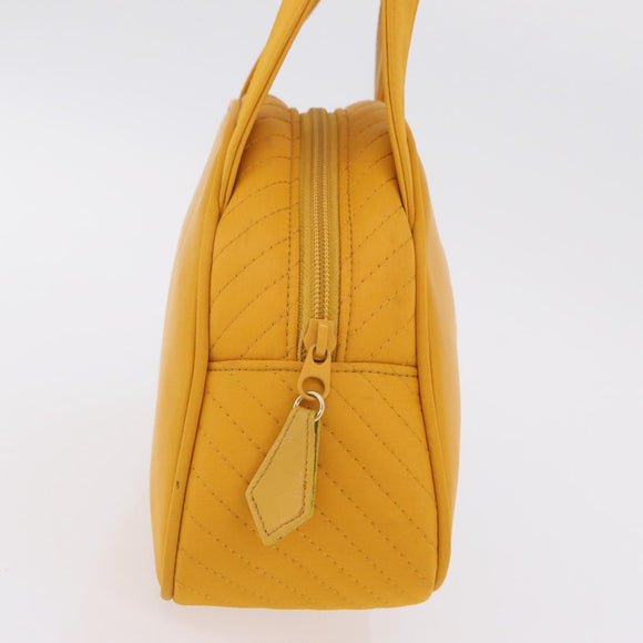 Saint Laurent Hand Bag Nylon Yellow Gold Auth BA16065A