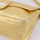 FENDI Mamma Baguette Shoulder Bag Leather Gold Auth BA16067SAM-10