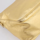 FENDI Mamma Baguette Shoulder Bag Leather Gold Auth BA16067SAM-13