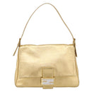 FENDI Mamma Baguette Shoulder Bag Leather Gold Auth BA16067SAM-2