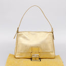 FENDI Mamma Baguette Shoulder Bag Leather Gold Auth BA16067SAM-26