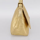 FENDI Mamma Baguette Shoulder Bag Leather Gold Auth BA16067SAM-4