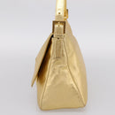 FENDI Mamma Baguette Shoulder Bag Leather Gold Auth BA16067SAM-5