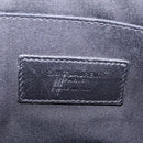 Saint Laurent Clutch Bag Leather Black Silver Auth BA16068A-18