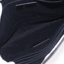 Saint Laurent Clutch Bag Leather Black Silver Auth BA16068A-10