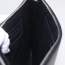 Saint Laurent Clutch Bag Leather Black Silver Auth BA16068A-20