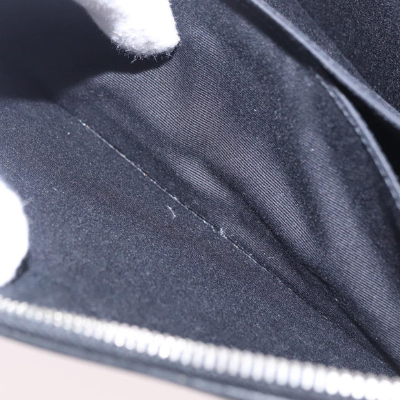 Saint Laurent Clutch Bag Leather Black Silver Auth BA16068A